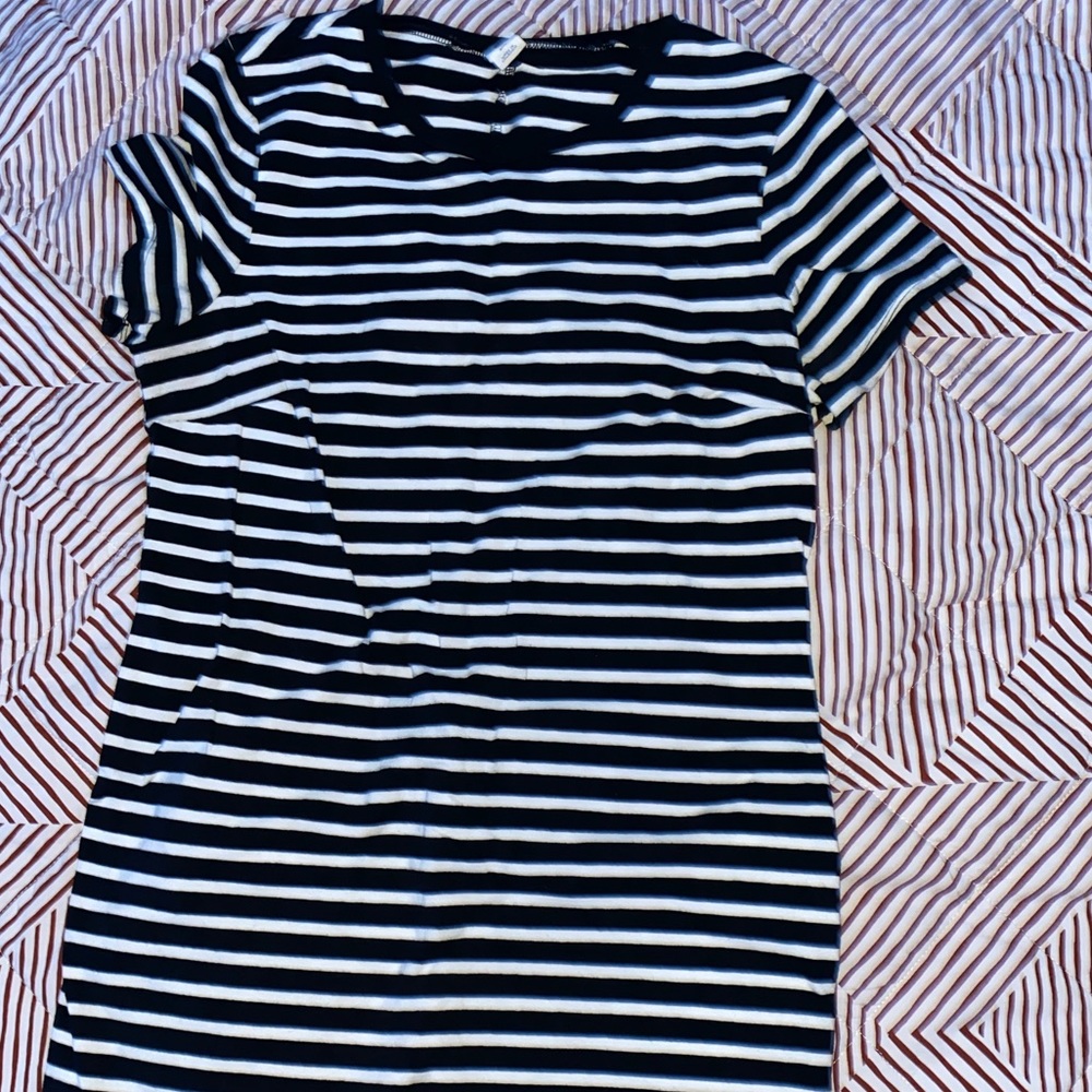 Black and white midi dress